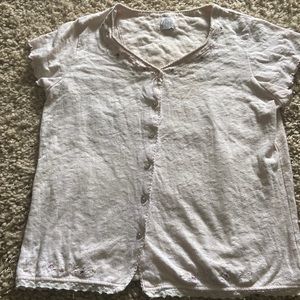 Baby pink floral embroidered top